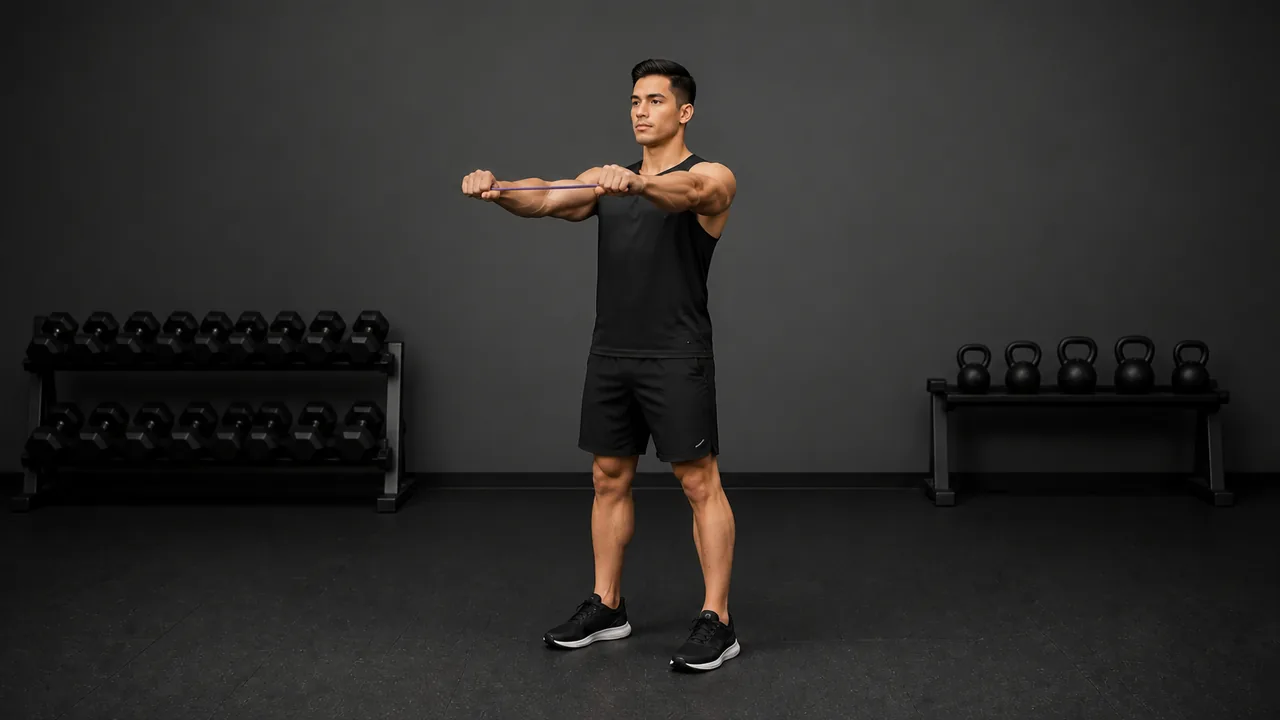 Band Pull Aparts start position